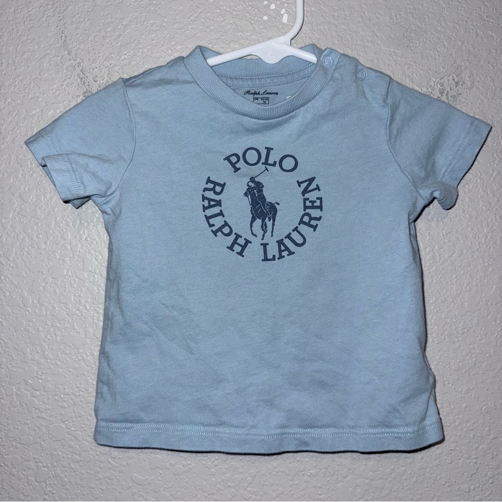 Boys Polo Ralph Lauren Big Pony Logo Cotton Jersey T-Shirt Blue Size 6M